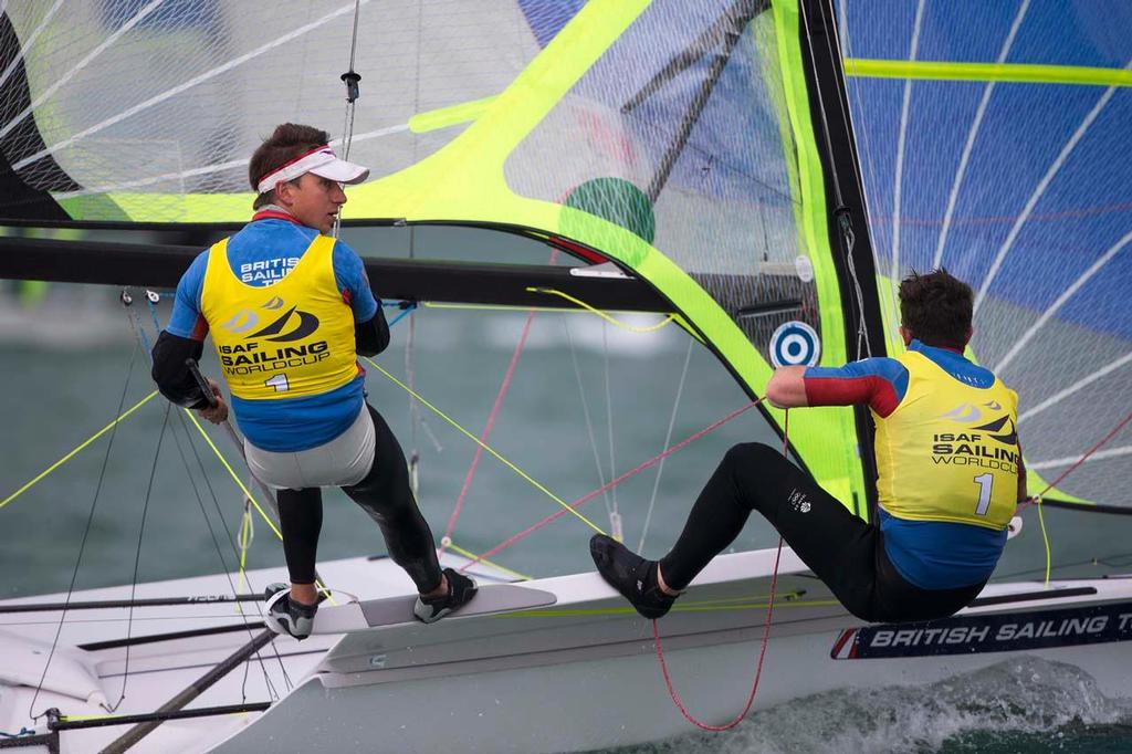 Luke Patience and Joe Glanfield, 470 - ISAF Sailing World Cup, Miami, 2014¨ © Richard Langdon /Ocean Images http://www.oceanimages.co.uk