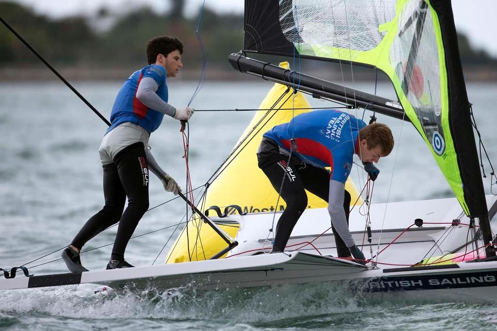 Luke Patience and Joe Glanfield, 470 - ISAF Sailing World Cup, Miami, 2014 © Richard Langdon /Ocean Images http://www.oceanimages.co.uk
