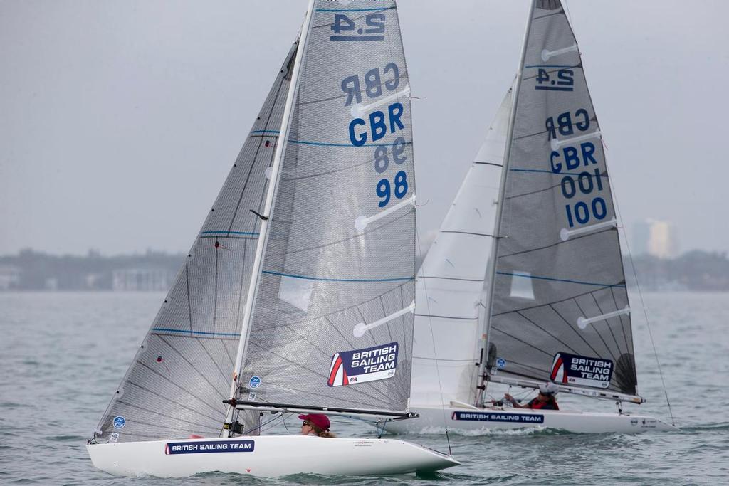 Megan Pascoe and Helena Lucas, 2.4mR - ISAF Sailing World Cup Miami 2014 © Richard Langdon/British Sailing Team