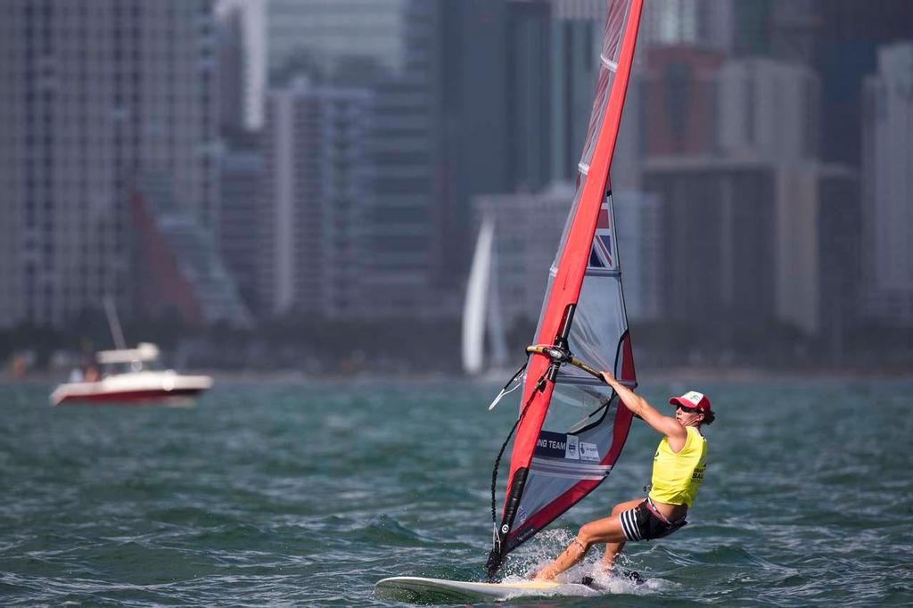 Bryony Shaw, RSX - ISAF Sailing World Cup Miami 2014 © Richard Langdon /Ocean Images http://www.oceanimages.co.uk