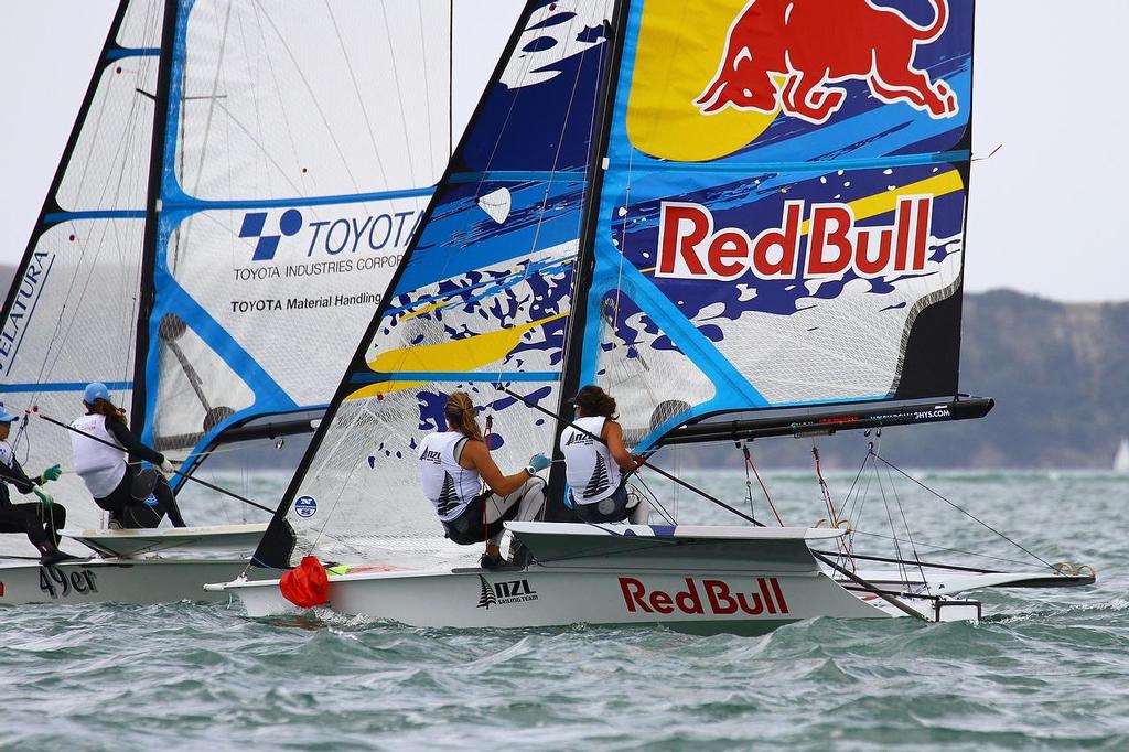 Oceanbridge Sail Auckland 2014 - February 4, 2014 _  49erFX - Alex Maloney and Molly Meech  © Richard Gladwell www.photosport.co.nz