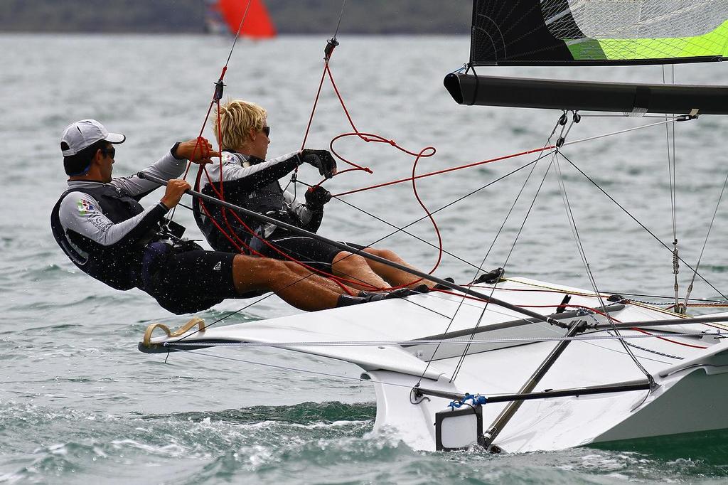 Oceanbridge Sail Auckland 2014 - February 4, 2014 - 49er photo copyright Richard Gladwell www.photosport.co.nz taken at  and featuring the  class