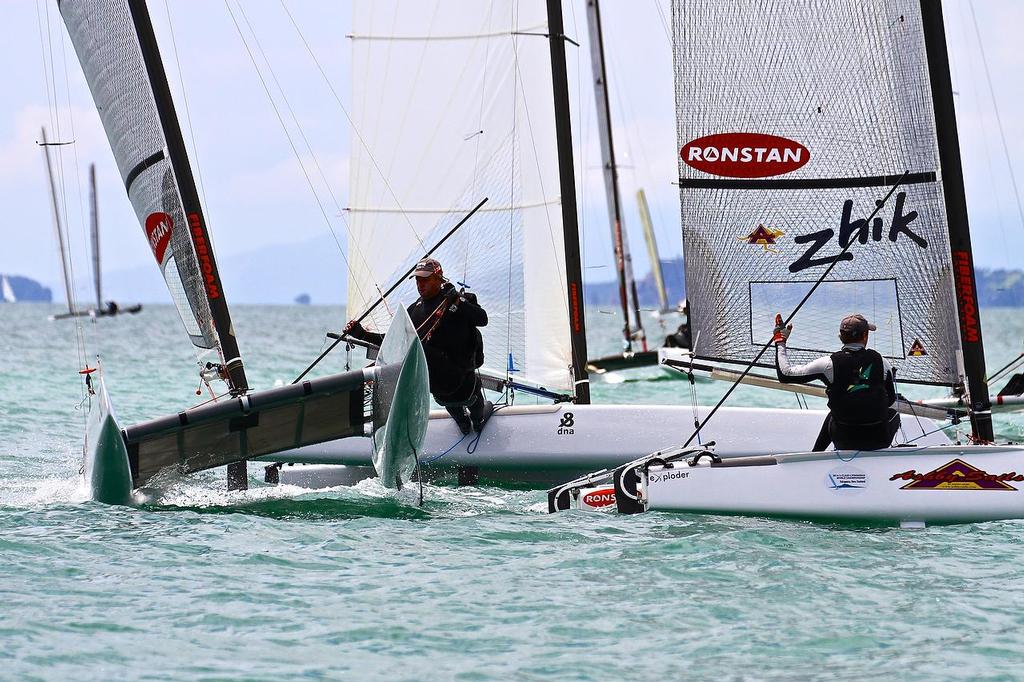 Mark 1, Race 1 -A-class catamaran World Championships, Day 1, Takapuna February 11, 2014 photo copyright Richard Gladwell www.photosport.co.nz taken at  and featuring the  class