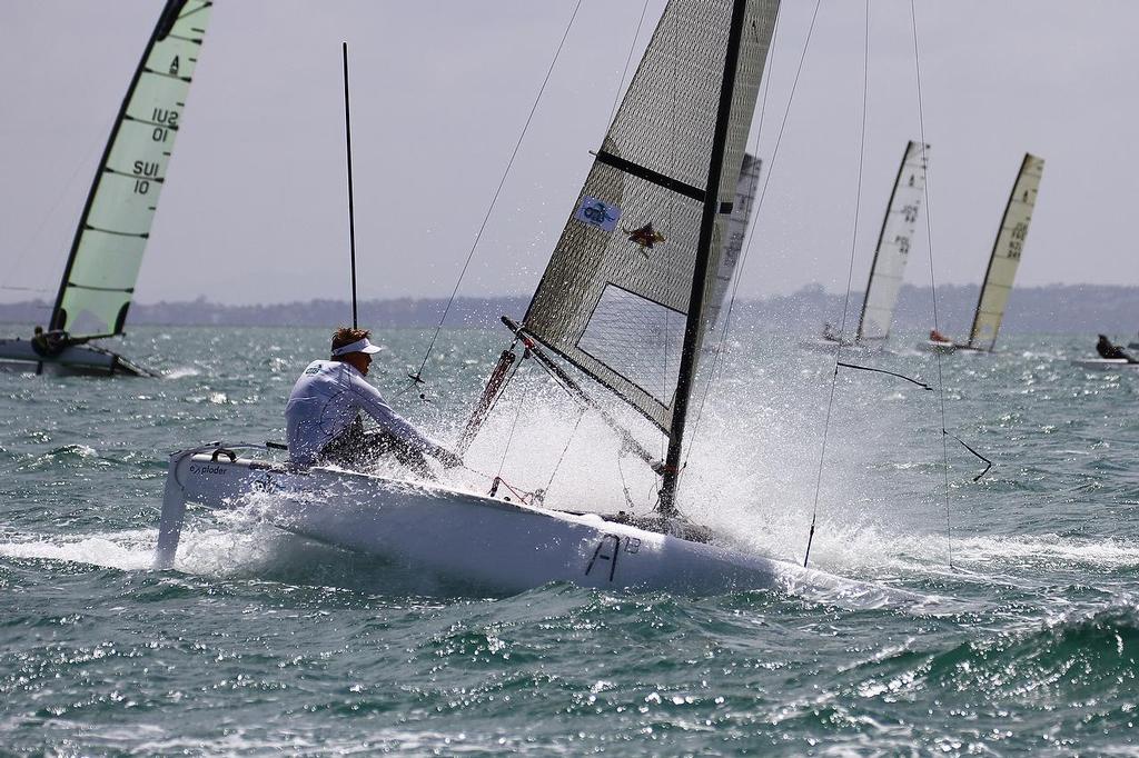 A-class catamaran World Championships, Day 2, Takapuna February 12, 2014 © Richard Gladwell www.photosport.co.nz