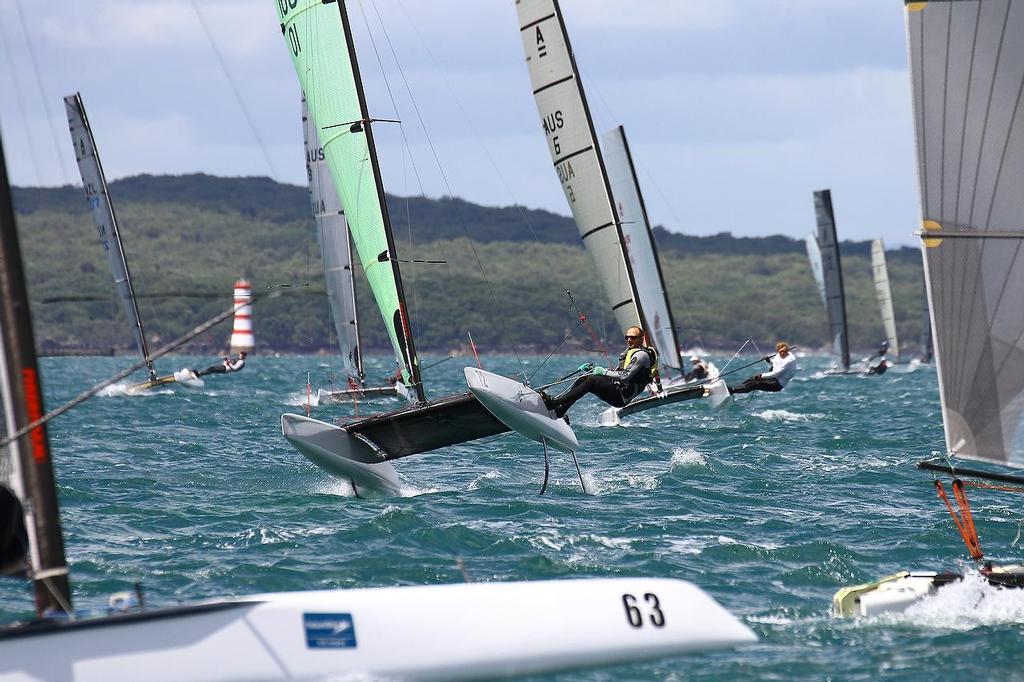 A-class catamaran World Championships, Day 3, Takapuna February 13, 2014 © Richard Gladwell www.photosport.co.nz