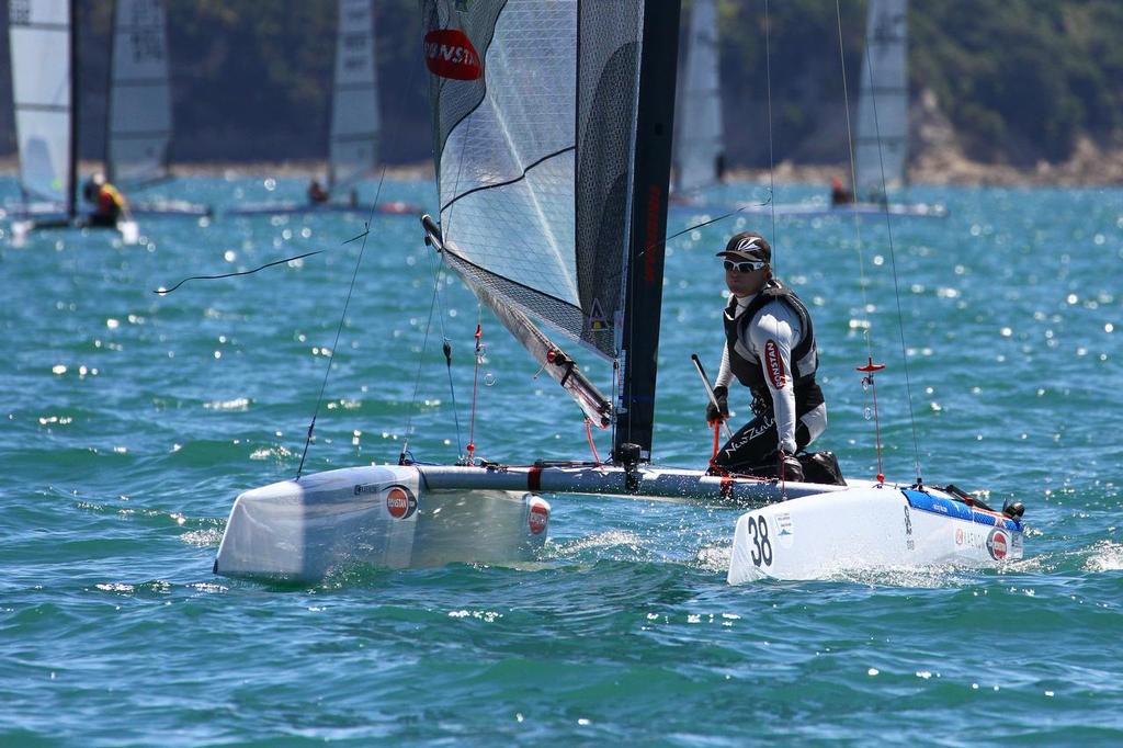Int. A-Class Catamaran World Championship, Day 5, Takapuna NZ photo copyright Richard Gladwell www.photosport.co.nz taken at  and featuring the  class