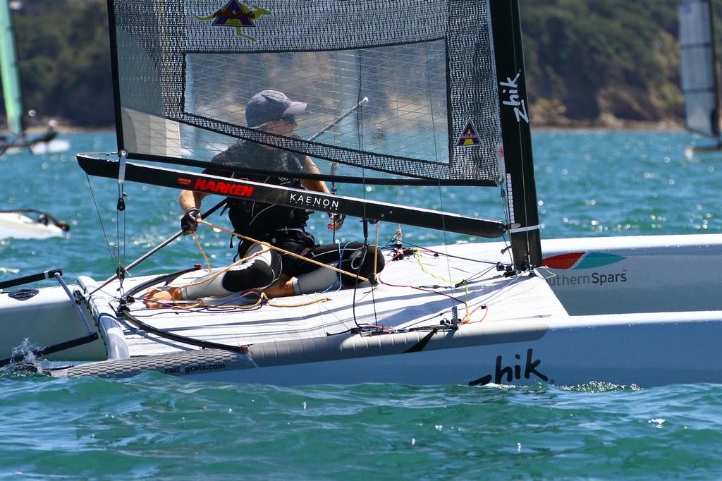 Int. A-Class Catamaran World Championship, Day 5, Takapuna NZ photo copyright Richard Gladwell www.photosport.co.nz taken at  and featuring the  class