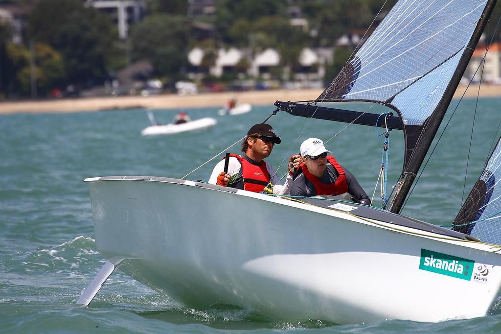 Oceanbridge Sail Auckland 2014 - February 3, 2014 - SKUD18 photo copyright Richard Gladwell www.photosport.co.nz taken at  and featuring the  class