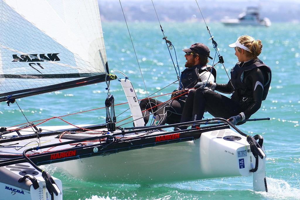 Oceanbridge Sail Auckland 2014 - February 3, 2014 - Nacra 17 photo copyright Richard Gladwell www.photosport.co.nz taken at  and featuring the  class