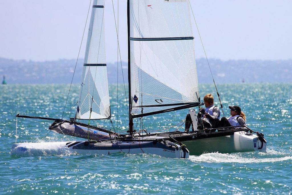 Oceanbridge Sail Auckland 2014 - February 3, 2014 - Nacra 17 photo copyright Richard Gladwell www.photosport.co.nz taken at  and featuring the  class