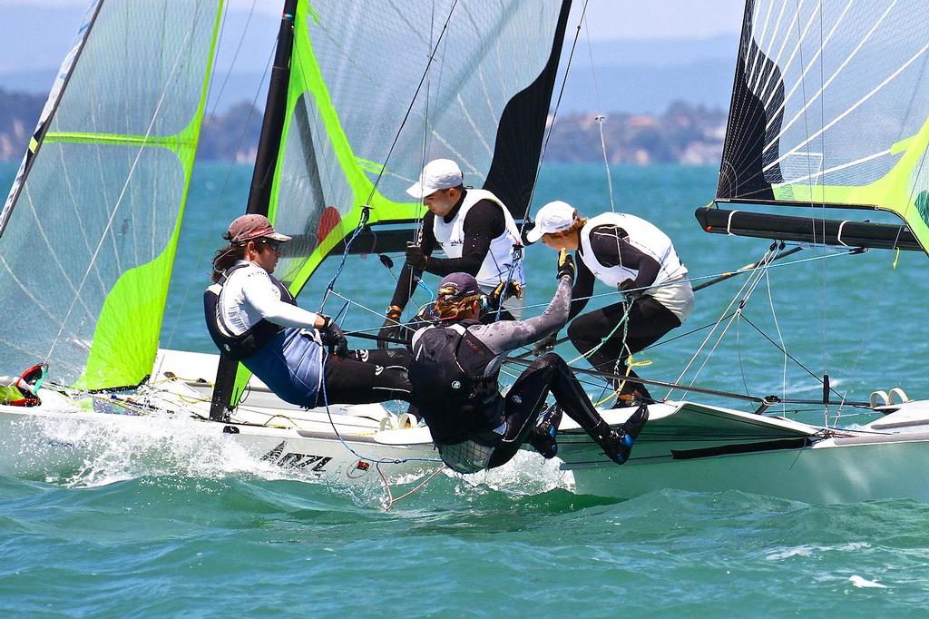 Oceanbridge Sail Auckland 2014 - February 3, 2014 - 49er photo copyright Richard Gladwell www.photosport.co.nz taken at  and featuring the  class