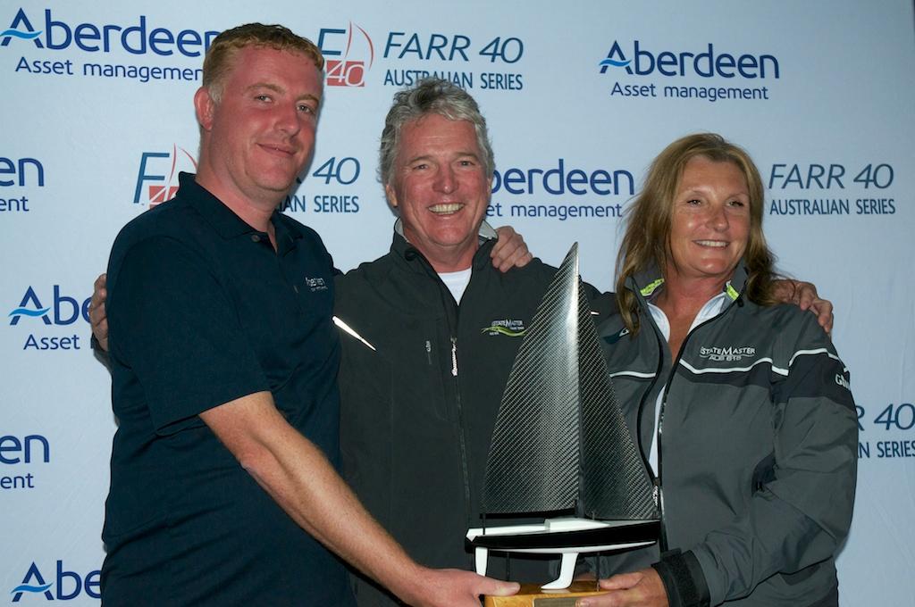 Stu James from Aberdeen and Martin and Lisa Hill - Farr 40 Hobart State Title 2014 photo copyright Dane Lojek taken at  and featuring the  class