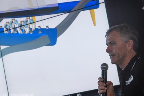 Red Bull Youth America’s Cup -Designer’s briefing at Club 72; Pete Melvin (ETNZ) © ACEA /Gilles Martin-Raget