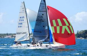 Race 7 duel with The Beast and Tachyon - Magic Marine 2014 Australian VX One Championships photo copyright Brian Bennett taken at  and featuring the  class
