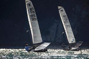 2012 Zhik Nautica Moth Worlds -  Practice Race.  72- Jonathan Peats(GBR3730), 98-Janne Mikael Uusi-Autti(FIN3291) photo copyright Th.Martinez http://www.thmartinez.com taken at  and featuring the  class