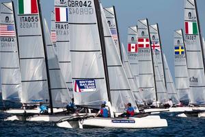 Lucy MacGregor and Andy Walsh, Nacra 17 - ISAF Sailing World Cup Miami 2014 photo copyright Richard Langdon /Ocean Images http://www.oceanimages.co.uk taken at  and featuring the  class