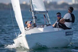 John Robertson, Hannah Stodel and Stephen Thomas, Sonar - ISAF Sailing World Cup Miami 2014 photo copyright Richard Langdon /Ocean Images http://www.oceanimages.co.uk taken at  and featuring the  class