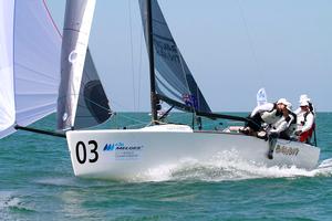 Sailing: Gill Melges 24 World Championships 2014, Royal Geelong Yacht Club, Geelong (Aus), 31/01/2014. Photo; Teri Dodds. Day 3 Racing - Bandit (Warwick Rooklyn) photo copyright Teri Dodds http://www.teridodds.com taken at  and featuring the  class