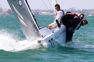 Sailing: Gill Melges 24 World Championships 2014, Royal Geelong Yacht Club, Geelong (Aus), 31/01/2014. Photo; Teri Dodds. Day 3 Racing - West Marine Rigging / New England Ropes (Bora Gulari) photo copyright Teri Dodds http://www.teridodds.com taken at  and featuring the  class