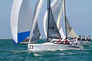 Sailing: Gill Melges 24 World Championships 2014, Royal Geelong Yacht Club, Geelong (Aus), 31/01/2014. Photo; Teri Dodds. Day 3 Racing - Threebond (Tetsuya Matsunaga) photo copyright Teri Dodds http://www.teridodds.com taken at  and featuring the  class