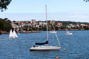 View of the Hardy Cup racing today from the Royal Sydney Yacht Squadron photo copyright Mitch Watkins taken at  and featuring the  class