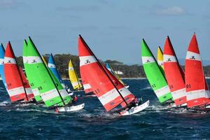 Masters fleet on day 2 of the 2014 Hobie 16 World Championships photo copyright Hobie Cat Australasia http://hobiecat.com.au/ taken at  and featuring the  class
