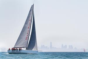 Terra Firma works her way back to the top mark with Melbourne’s CBD partially obscured by the heat haze. - CLub Marine Series photo copyright  Alex McKinnon Photography http://www.alexmckinnonphotography.com taken at  and featuring the  class