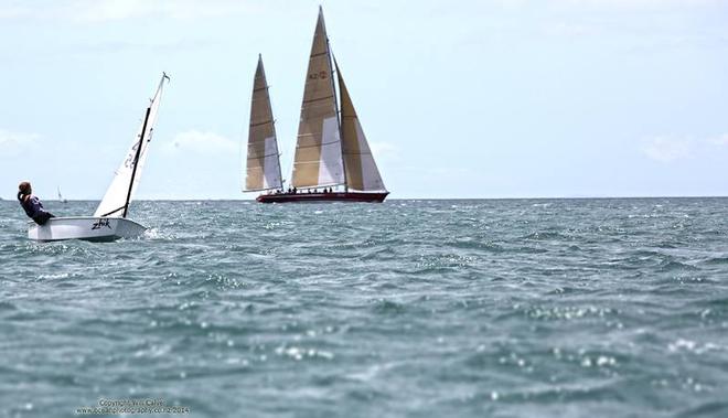 Steinlager 2 heads away after the Sir Peter Blake Regatta, Torbay, December 7, 2014 ©  Will Calver - Ocean Photography http://www.oceanphotography.co.nz/