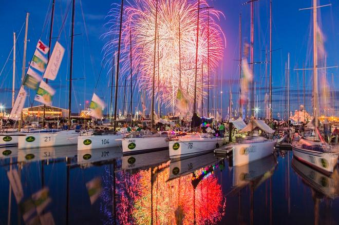 New Year's Eve fireworks in Hobart - Rolex Sydney Hobart Yacht Race 2014-15. ©  Rolex/Daniel Forster http://www.regattanews.com