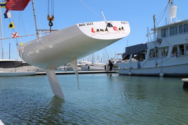 AUS1422 the newest Pacesetter Etchells goes in the drink for the first time. - 2015 Etchells Australian Championship © Event Media