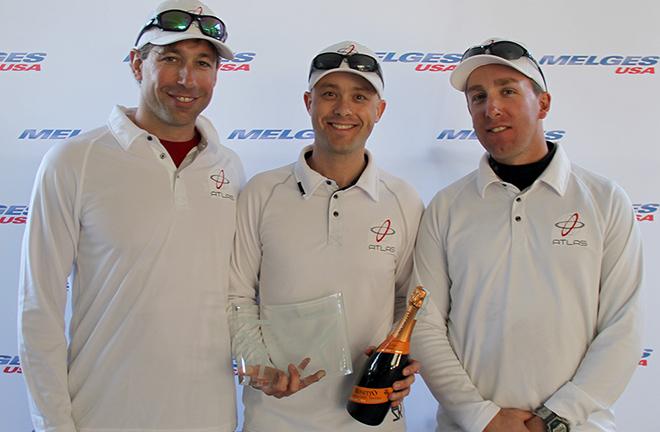 2014 Miami Winter Series Event No. 1 Corinthian Champion, Atlas (From left to right: John Goller, Brian Hill, Adam Burns) © 2014 JOY | IM20CA