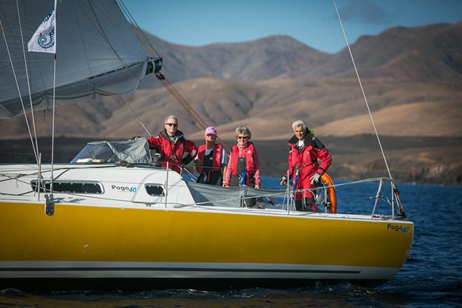 Motivated crew on the French Pogo 40, Bingo © Puerto Calero/James Mitchell