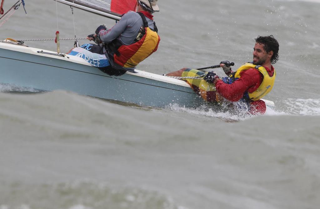 Day 2, Jay Whittem and Mike Spillman in the Tasar 'Crusadar' about to finish. - Zhik Mission Beach Regatta © Thomas Orr