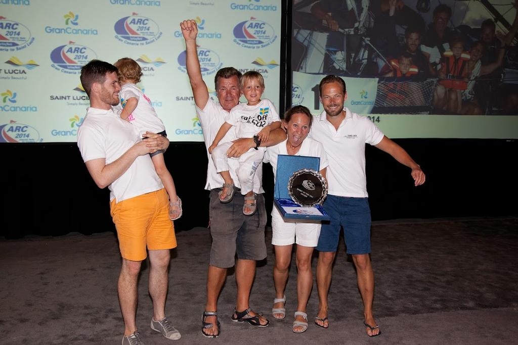 The crew of Take Off, award the 2014 Spirit of the ARC award  - ARC 2014. © WCC / Clare Pengelly