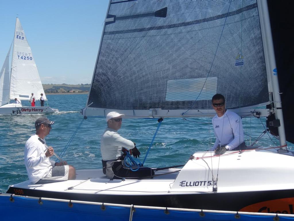 Cheeky Darky - Nathan Williams, Andrew Brown and Nick Olson (Auckland) - 2014 Elliott 5.9 NZ National Championships © Lynley Manning