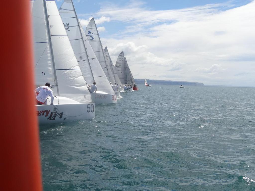 Race start - 2014 Elliott 5.9 NZ National Championships © Lynley Manning