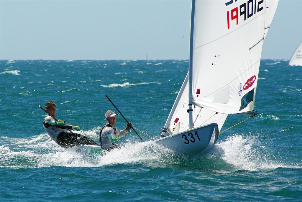 Burton and Wearne - A screaming reach.  - 2015 Open Australian Laser Championships photo copyright  Perth Sailing Photography taken at  and featuring the  class