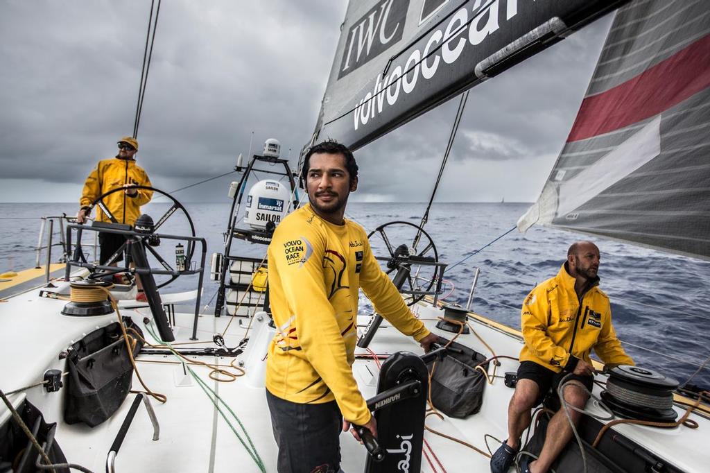 November 19, 2014. Leg 2 onboard Abu Dhabi Ocean Racing. The watch team push through the light winds. © Matt Knighton/Abu Dhabi Ocean Racing