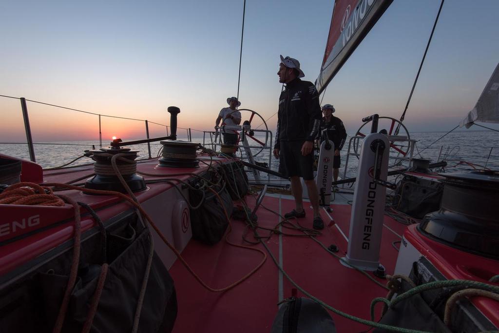 January 5, 2015. Leg 3 onboard Dongfeng Race Team. Saying goodbye to another day well spent. photo copyright Volvo Ocean Race http://www.volvooceanrace.com taken at  and featuring the  class