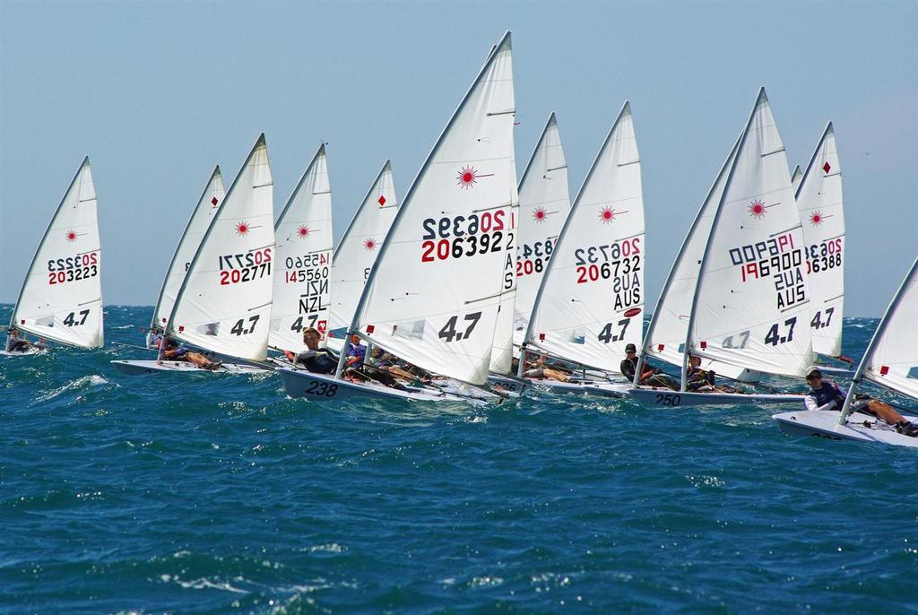 # 238 Brody Riley 4.7 leader, off the start line. - 2015 Open Australian Laser Championships photo copyright  Perth Sailing Photography taken at  and featuring the  class