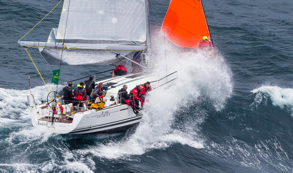 Audere, Sail n: 4545, Bow n: 45, Design: Beneteau First 45, Owner: Michael & Bianca Pritchard, Skipper: Michael & Bianca Pritchard - Rolex Sydney Hobart Yacht Race 2014. ©  Rolex / Carlo Borlenghi http://www.carloborlenghi.net