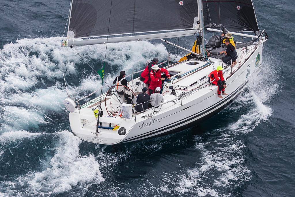 Ariel, Sail n: A140, Bow n: 40, Design: Beneteau First 40, Owner: Ron Forster & Phil Damp, Skipper: Ron Forster & Phil Damp off Tasman Island - Rolex Sydney Hobart Yacht Race 2014. ©  Rolex / Carlo Borlenghi http://www.carloborlenghi.net