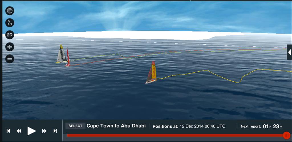 Approaching the final major turning point of Leg 2 entering the Arabian Sea photo copyright Virtual Eye/Volvo Ocean Race http://www.virtualeye.tv/ taken at  and featuring the  class