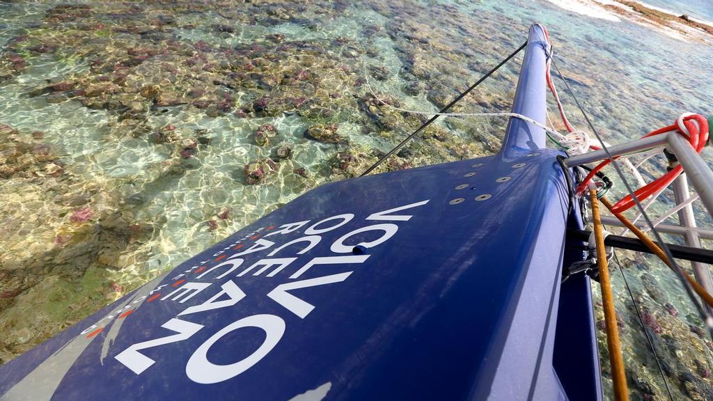 December 19, 2014. Team Vestas Wind salvage operation begins in St Brandon Island - Mauritius. photo copyright Shane Smart/Volvo Ocean Race http://www.volvooceanrace.com taken at  and featuring the  class