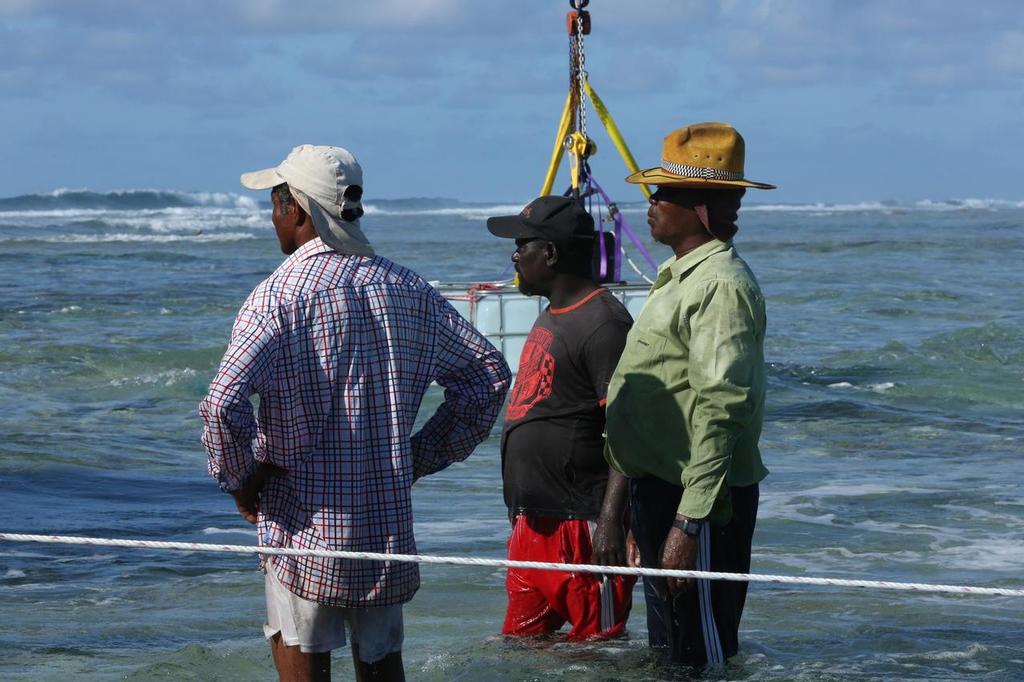 December 20, 2014. Team Vestas Wind salvage operation begins in St Brandon Island - Mauritius. photo copyright Shane Smart/Volvo Ocean Race http://www.volvooceanrace.com taken at  and featuring the  class