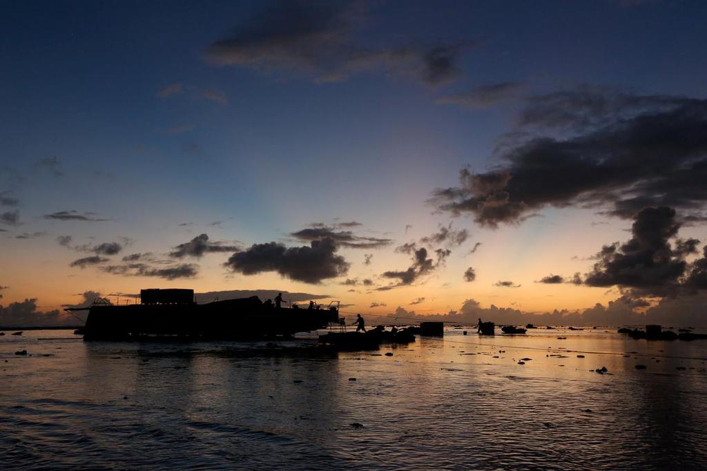 December 20, 2014. Team Vestas Wind salvage operation begins in St Brandon Island - Mauritius. © Shane Smart/Volvo Ocean Race http://www.volvooceanrace.com