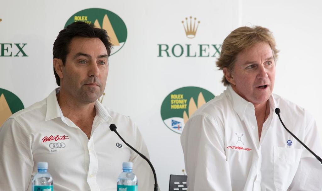 Line Honours protagonists <br />
Mark Richards, Wild Oats XI (AUS) Ken Read, Comanche (USA) ©  Rolex/Daniel Forster http://www.regattanews.com