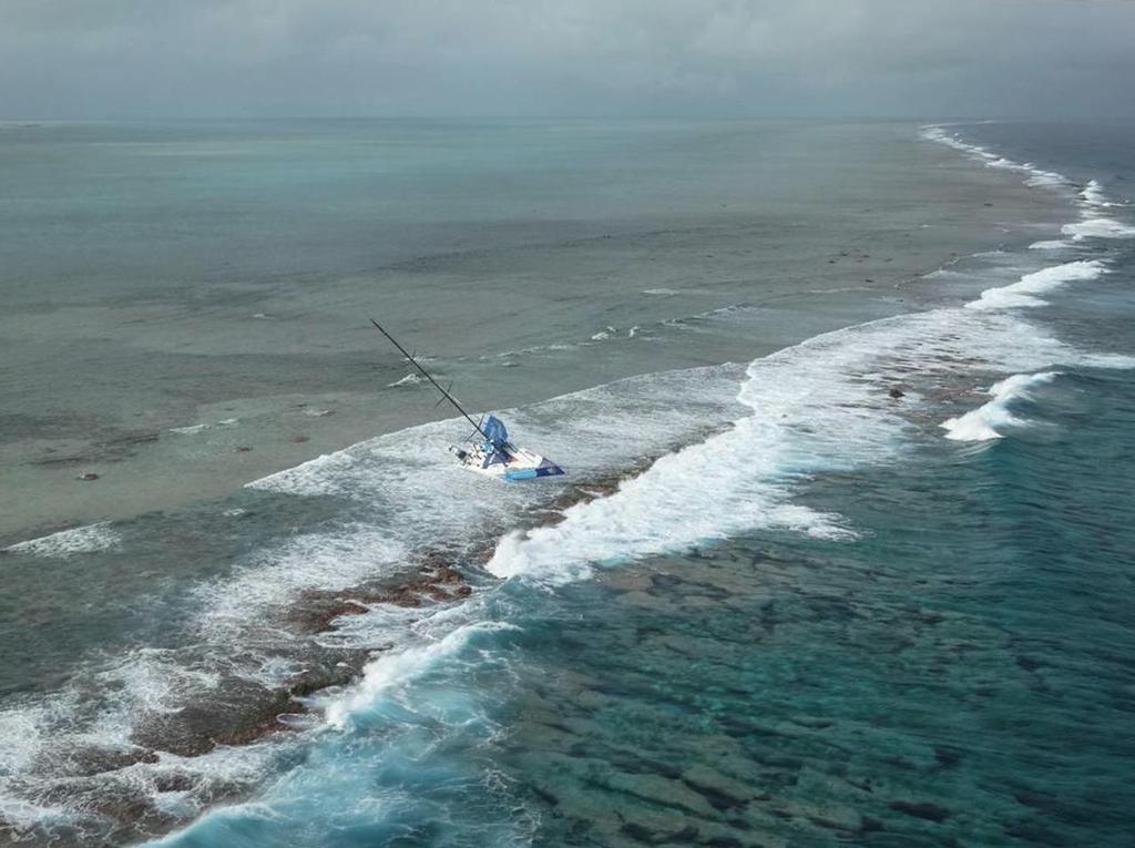 Team Vestas Wind stuck hard on the Cargados Carajos Shoals © Volvo Ocean Race http://www.volvooceanrace.com