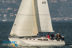 David Sanner's Catalina 34 Queimada took line honors in the Cat 34 Fleet - Midwinters - 2014-15 The 44 Manuel Fagundes Seaweed Soup Regatta. photo copyright Erik Simonson/ pressure-drop.us http://www.pressure-drop.us taken at  and featuring the  class