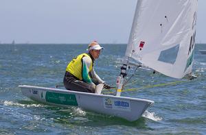 Tom Burton comes back downhill in the Laser. - 2014 ISAF Sailing World Cup, Melbourne. photo copyright  John Curnow taken at  and featuring the  class